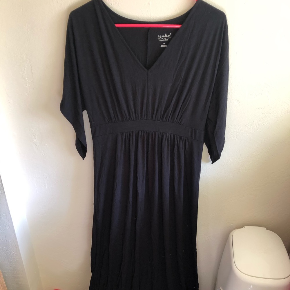 Black maternity maxi dress